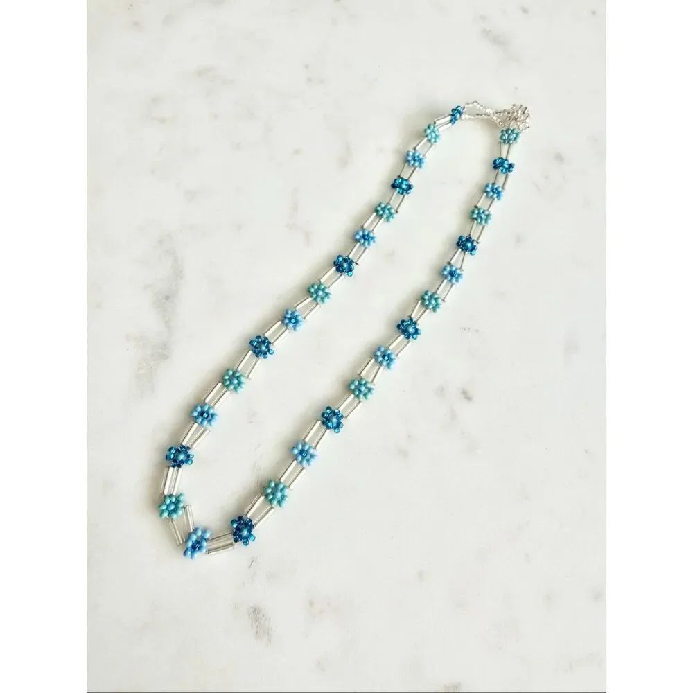 Shades of blue Handmade beaded necklace